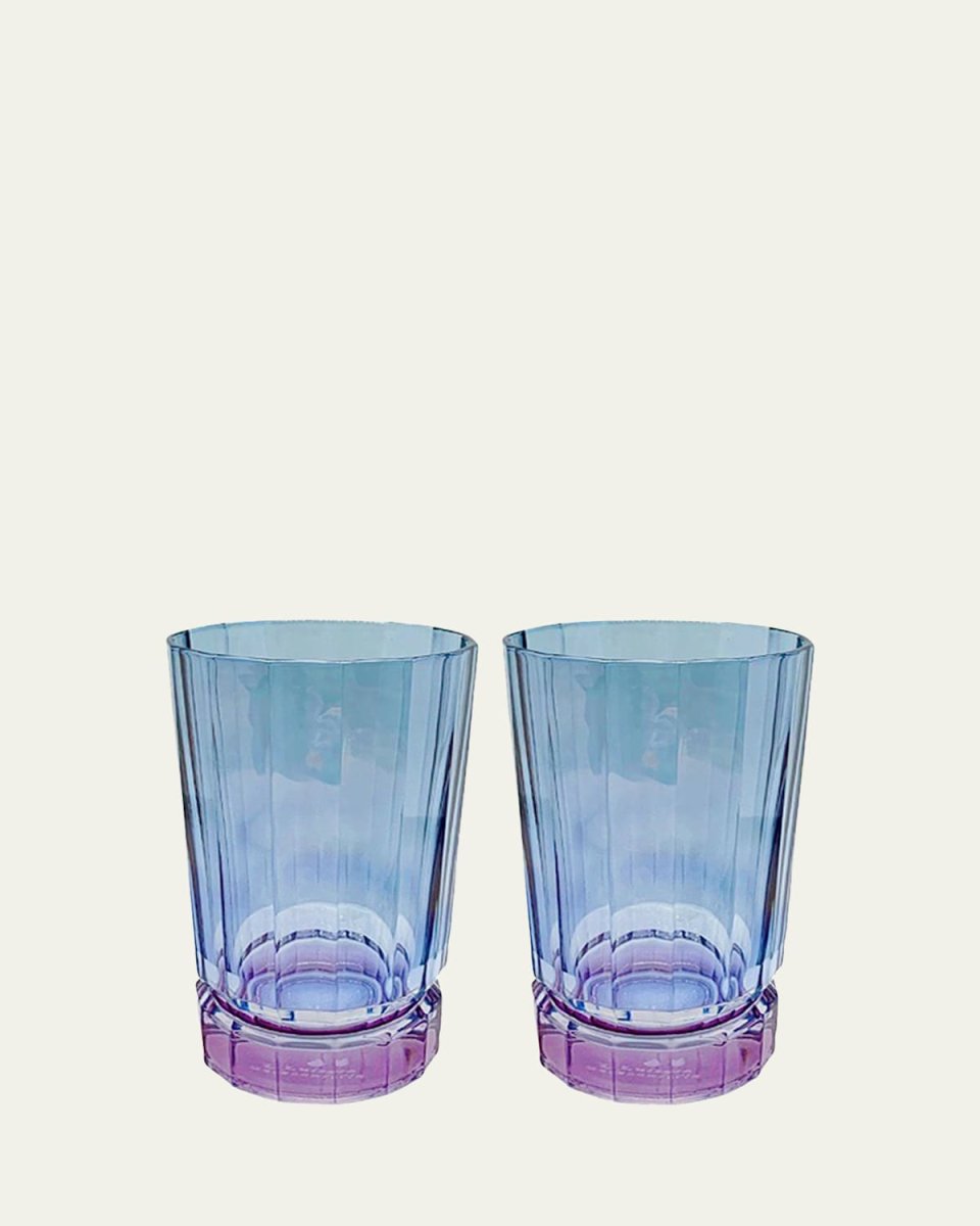 Blue Shaded Glass Tumblers, Set of 2